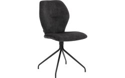 Goossens Eetkamerstoel Hera antraciet velvet stof leuning, modern design