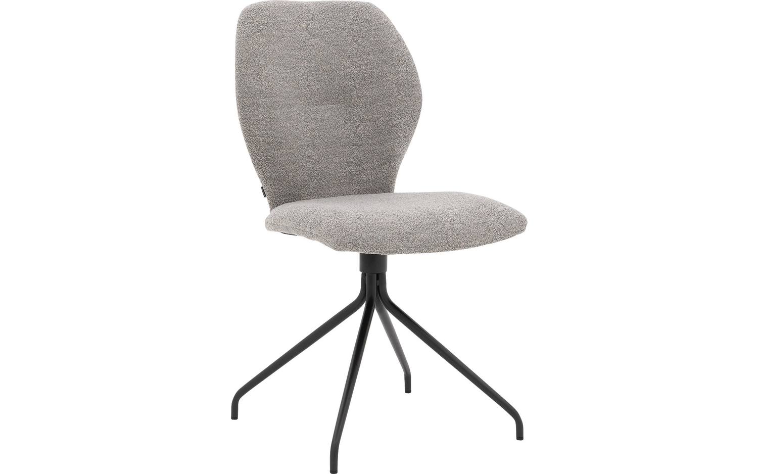 Goossens Eetkamerstoel Hera grijs stof leuning, modern design