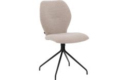 Goossens Eetkamerstoel Hera beige stof leuning, modern design