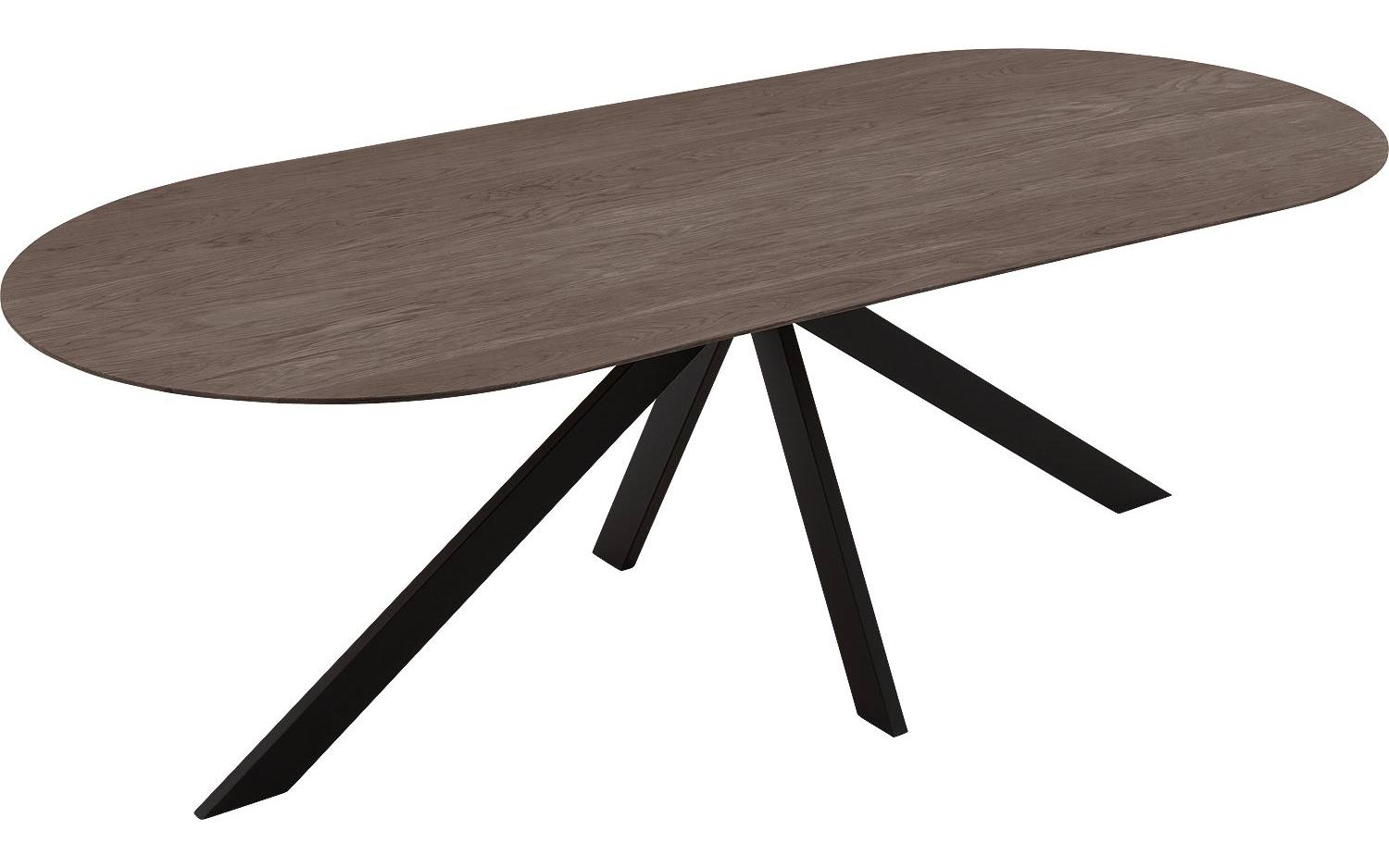 Goossens Excellent Eettafel Uniek, Semi rond 240 x 100 cm