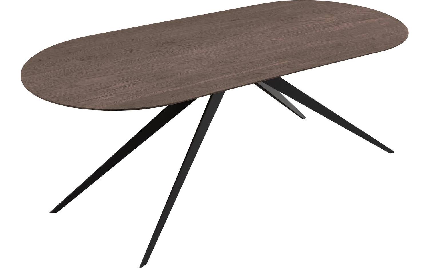Goossens Excellent Eettafel Uniek, Semi rond 200 x 100 cm