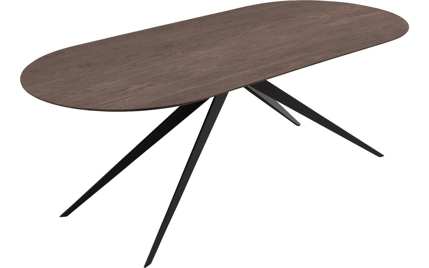 Goossens Excellent Eettafel Uniek, Semi rond 220 x 100 cm