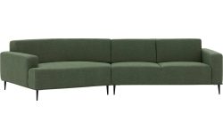 Goossens Excellent Hoekbank Prato groen, stof, 3-zits, modern design