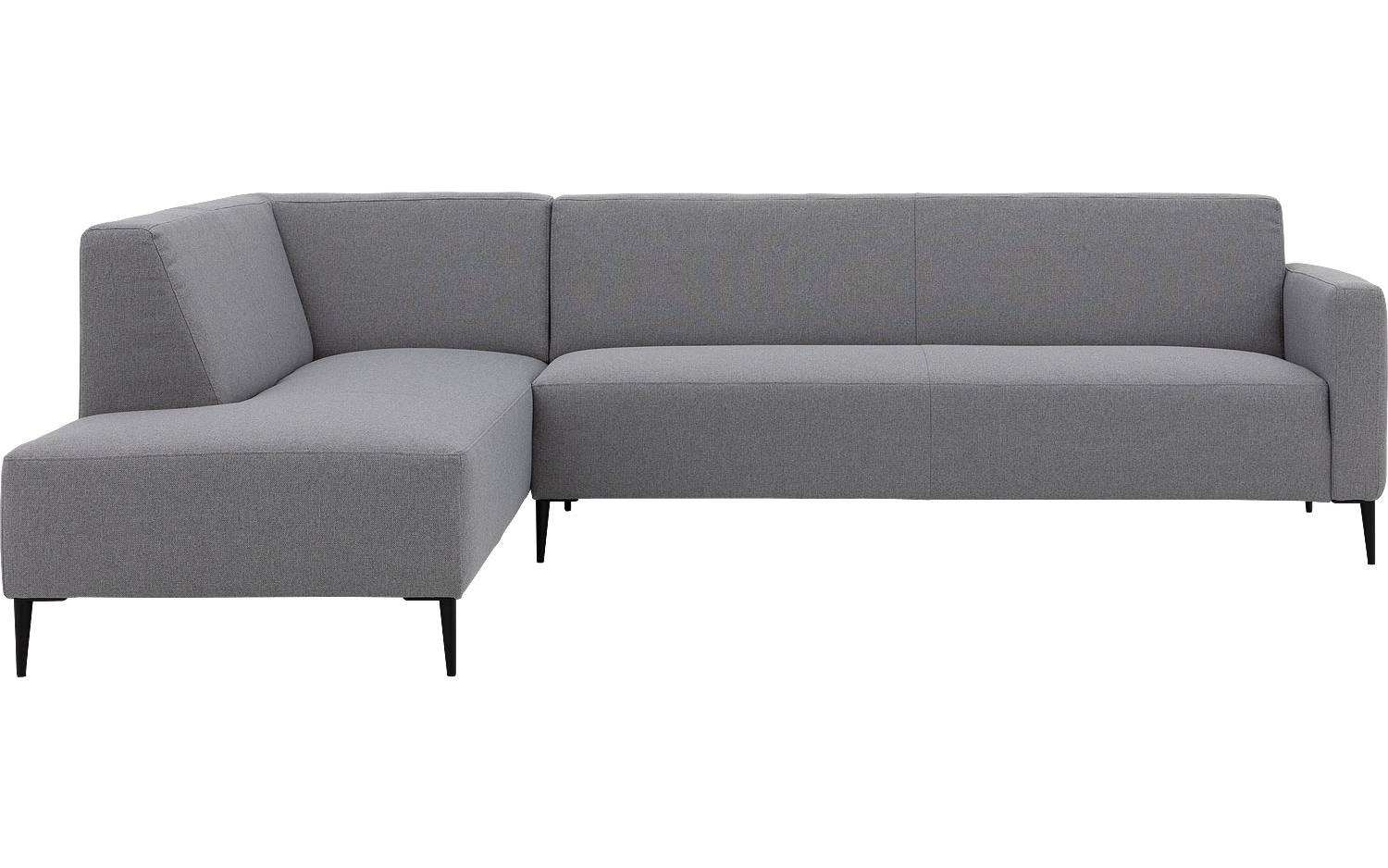 Goossens Bank Key West grijs, stof, 3-zits, modern design met ligelement links