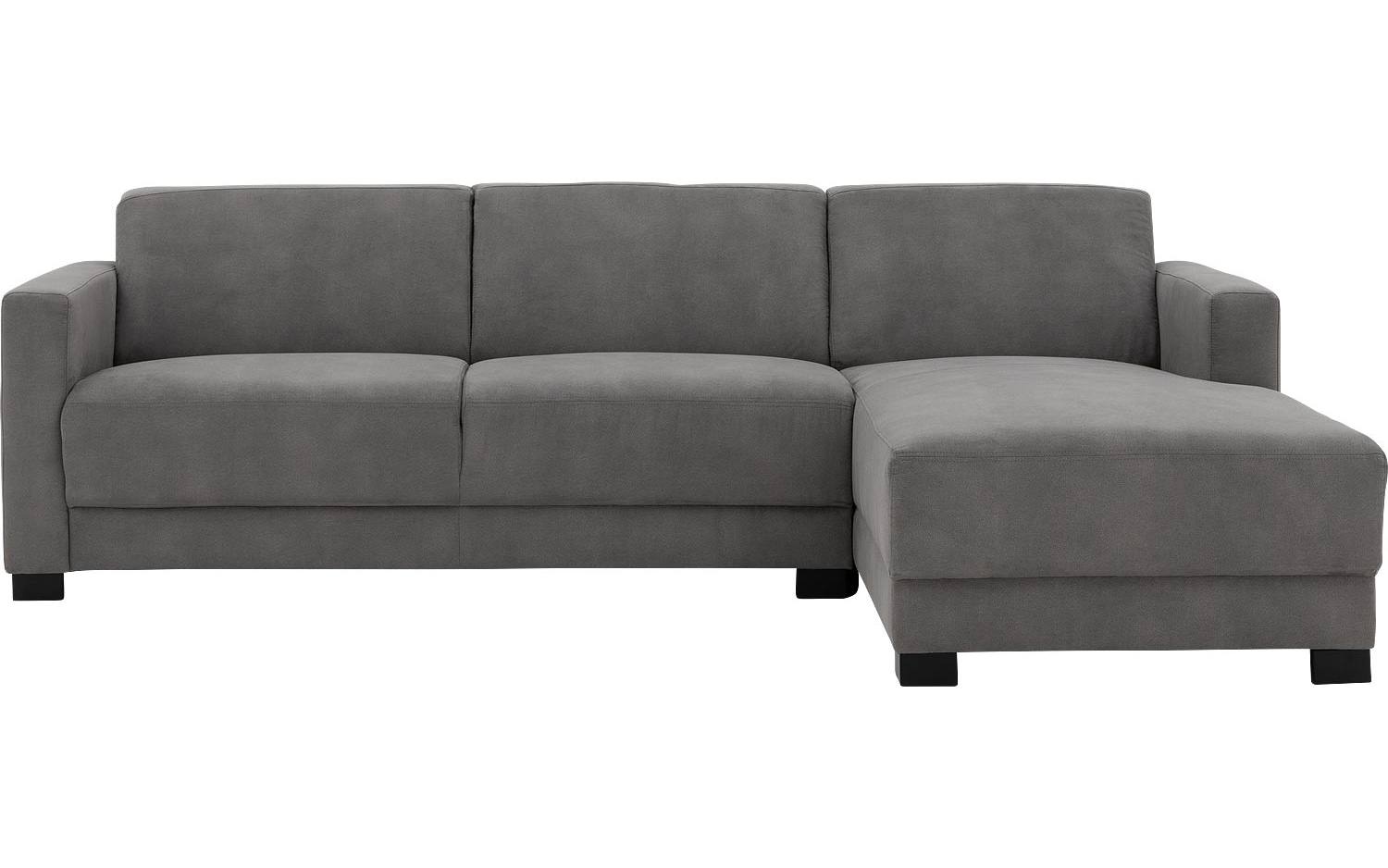 Goossens Bank My Style grijs, microvezel, 2,5-zits, stijlvol landelijk met chaise longue rechts
