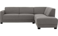 Goossens Bank My Style grijs, stof, 2,5-zits, stijlvol landelijk met ligelement rechts