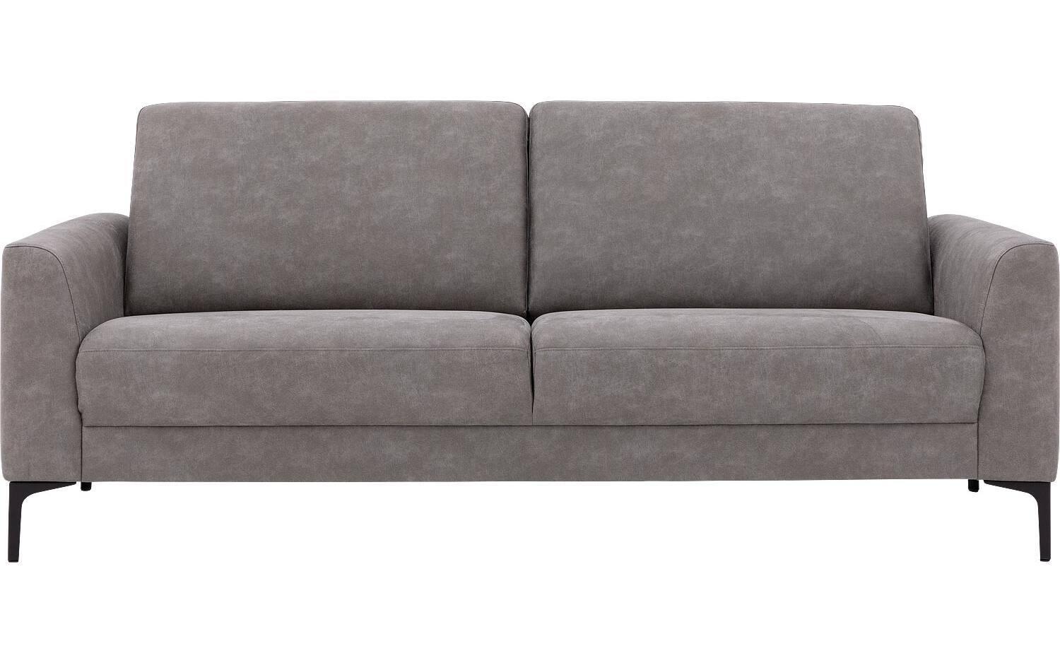 Goossens Bank Dallas grijs, micro leer, 2-zits, modern design