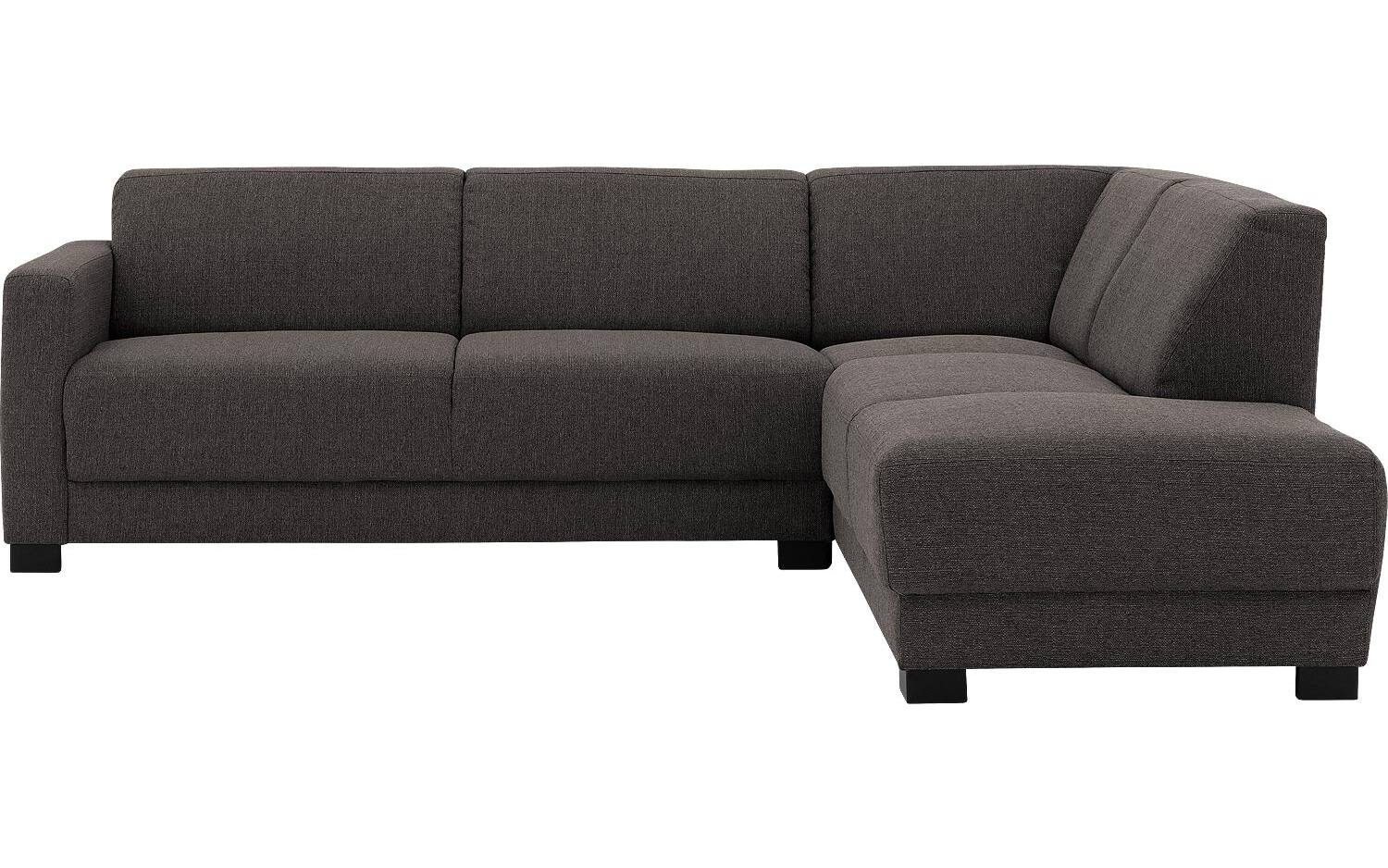Goossens Bank My Style donkergrijs, stof, 2,5-zits, stijlvol landelijk met chaise longue rechts