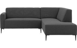 Goossens Bank Key West grijs, stof, 2-zits, modern design met ligelement rechts