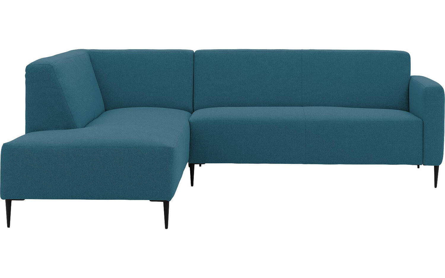 Goossens Bank Key West blauw, stof, 2,5-zits, modern design met ligelement links