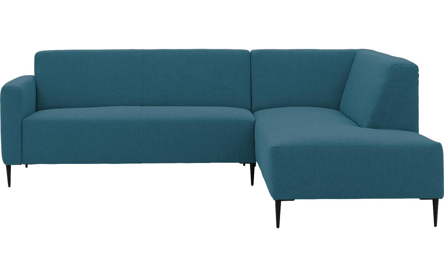 Goossens Bank Key West blauw, stof, 2,5-zits, modern design met ligelement rechts
