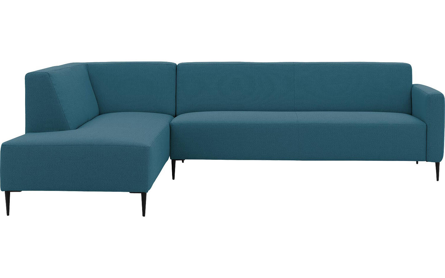 Goossens Bank Key West blauw, stof, 3-zits, modern design met ligelement links