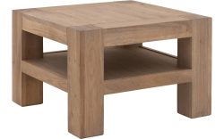 Goossens Hoektafel Roots, hout eiken grijs, stijlvol landelijk, 60 x 40 x 60 cm
