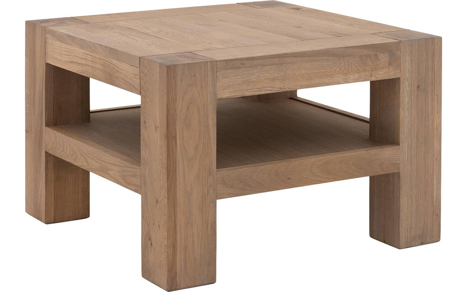 Goossens Hoektafel Roots, hout eiken grijs, stijlvol landelijk, 60 x 40 x 60 cm