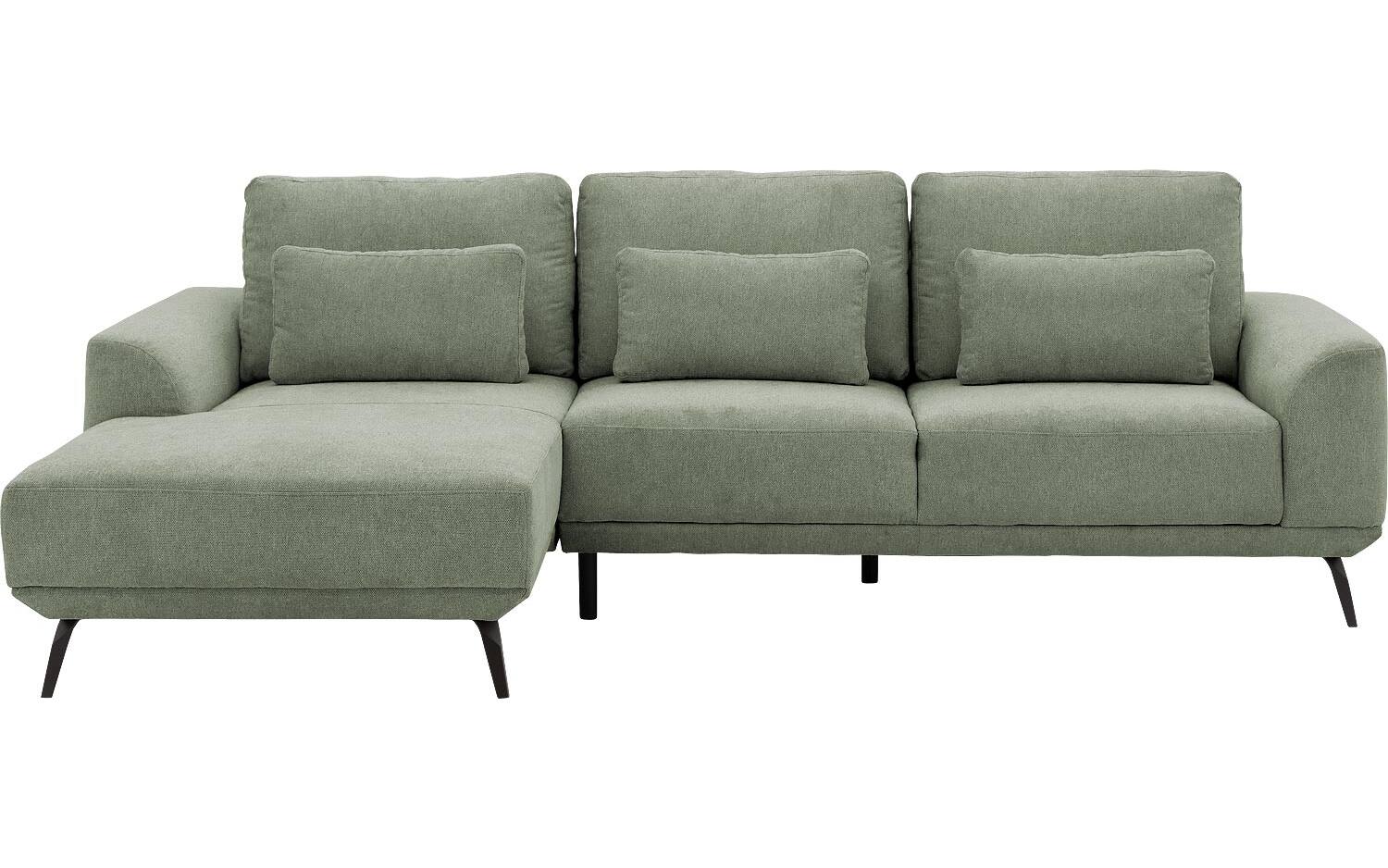 Goossens Excellent Bank Princess Met Elektrisch Uitschuifbaar Zitvlak groen, stof, 2,5-zits, elegant chic met chaise longue links