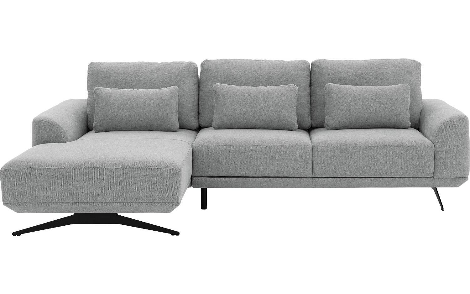 Goossens Excellent Bank Princess Met Elektrisch Uitschuifbaar Zitvlak grijs, stof, 2,5-zits, elegant chic met chaise longue links