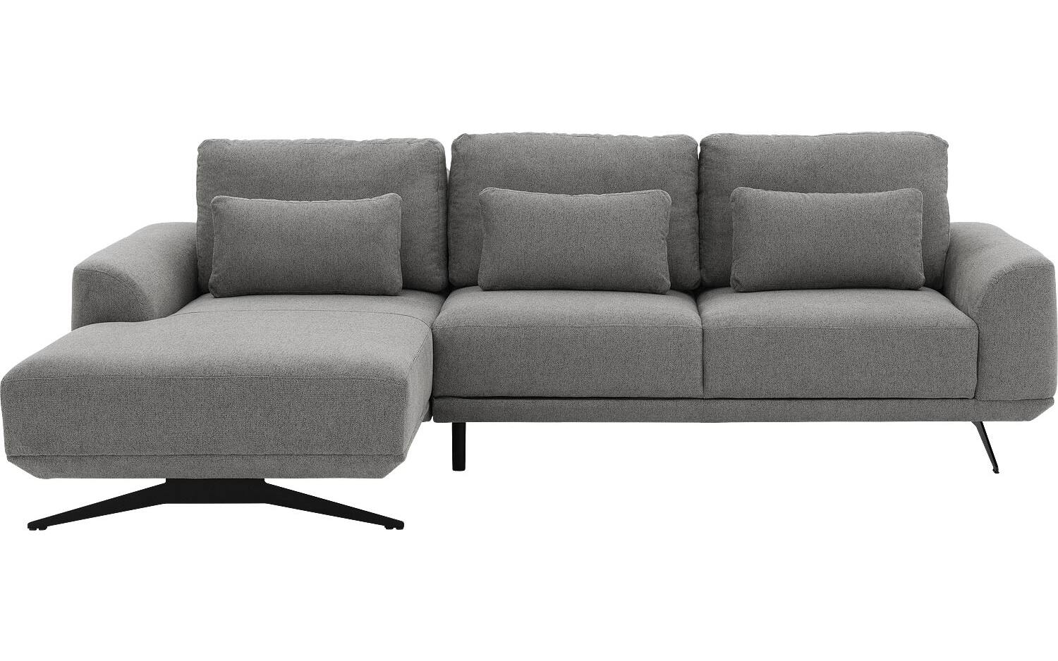 Goossens Excellent Bank Princess Met Elektrisch Uitschuifbaar Zitvlak grijs, stof, 2,5-zits, elegant chic met chaise longue links