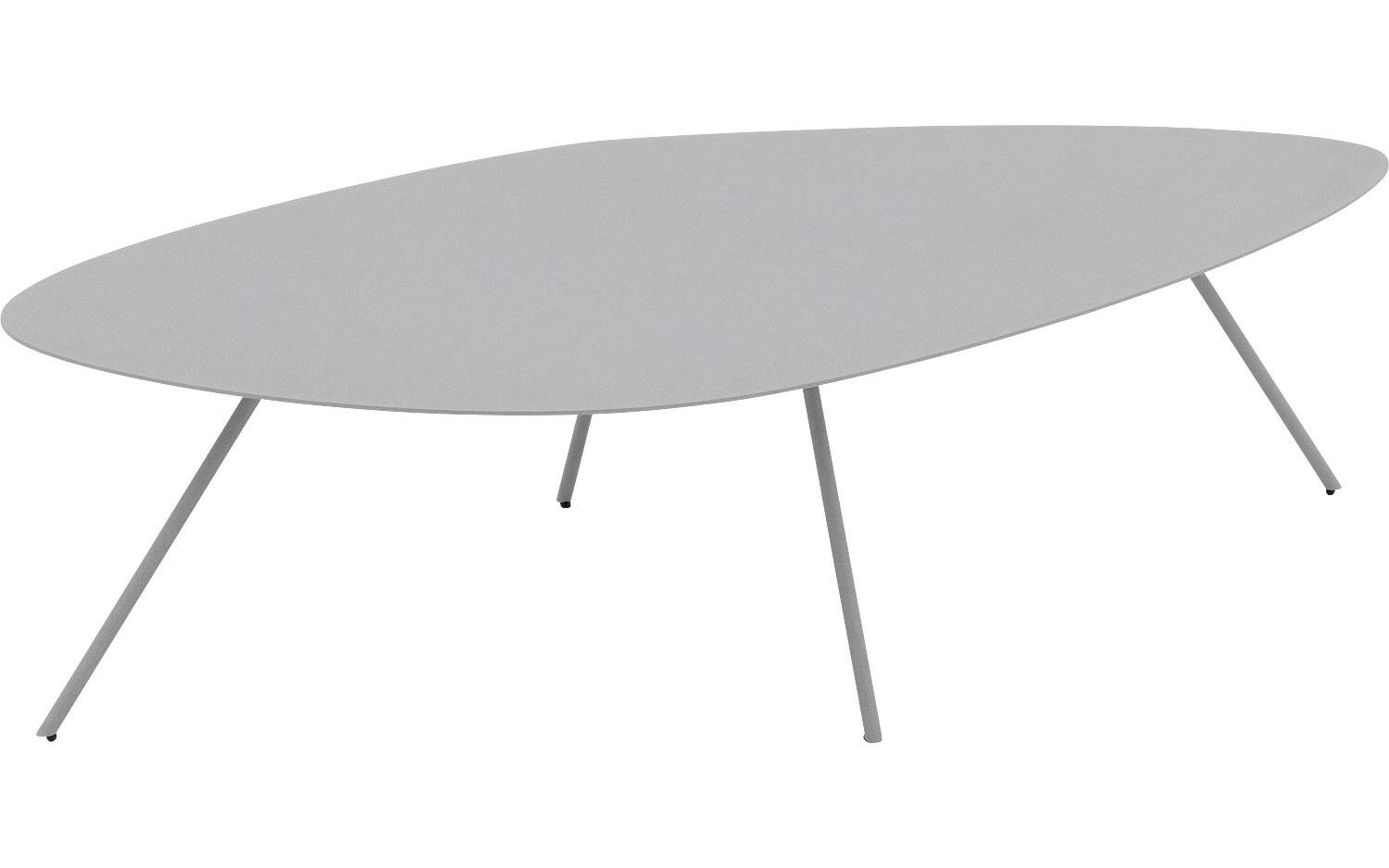Goossens Salontafel Olivia organisch, metaal grijs, modern design, 135 x 35 x 67 cm