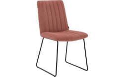 Goossens Eetkamerstoel Manta roze stof leuning, urban industrieel