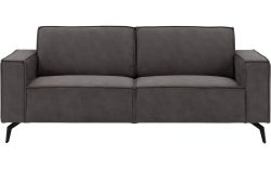 Goossens Hoekbank Hercules donkergrijs, microvezel, 2,5-zits, modern design