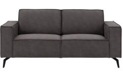 Goossens Hoekbank Hercules donkergrijs, microvezel, 2-zits, modern design
