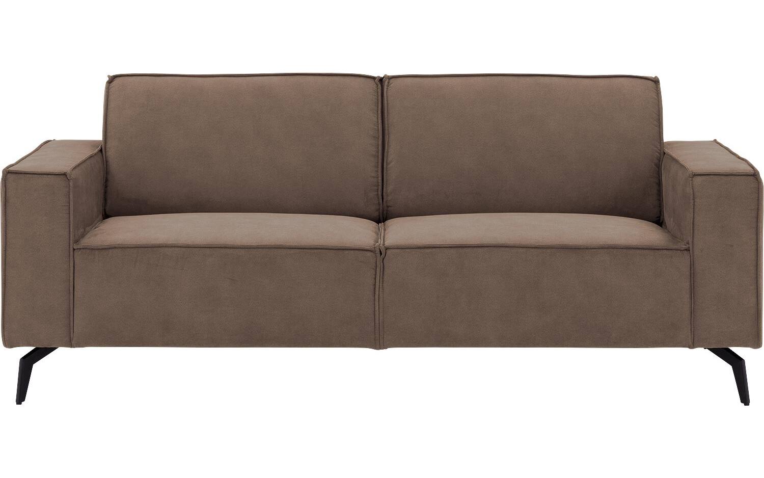 Goossens Hoekbank Hercules bruin, microvezel, 2,5-zits, modern design