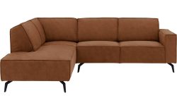 Goossens Hoekbank Hercules bruin, microvezel, 2-zits, modern design met ligelement links