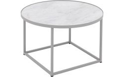 Goossens Salontafel Livia rond, hpl roze, modern design, 61 x 35 x 61 cm