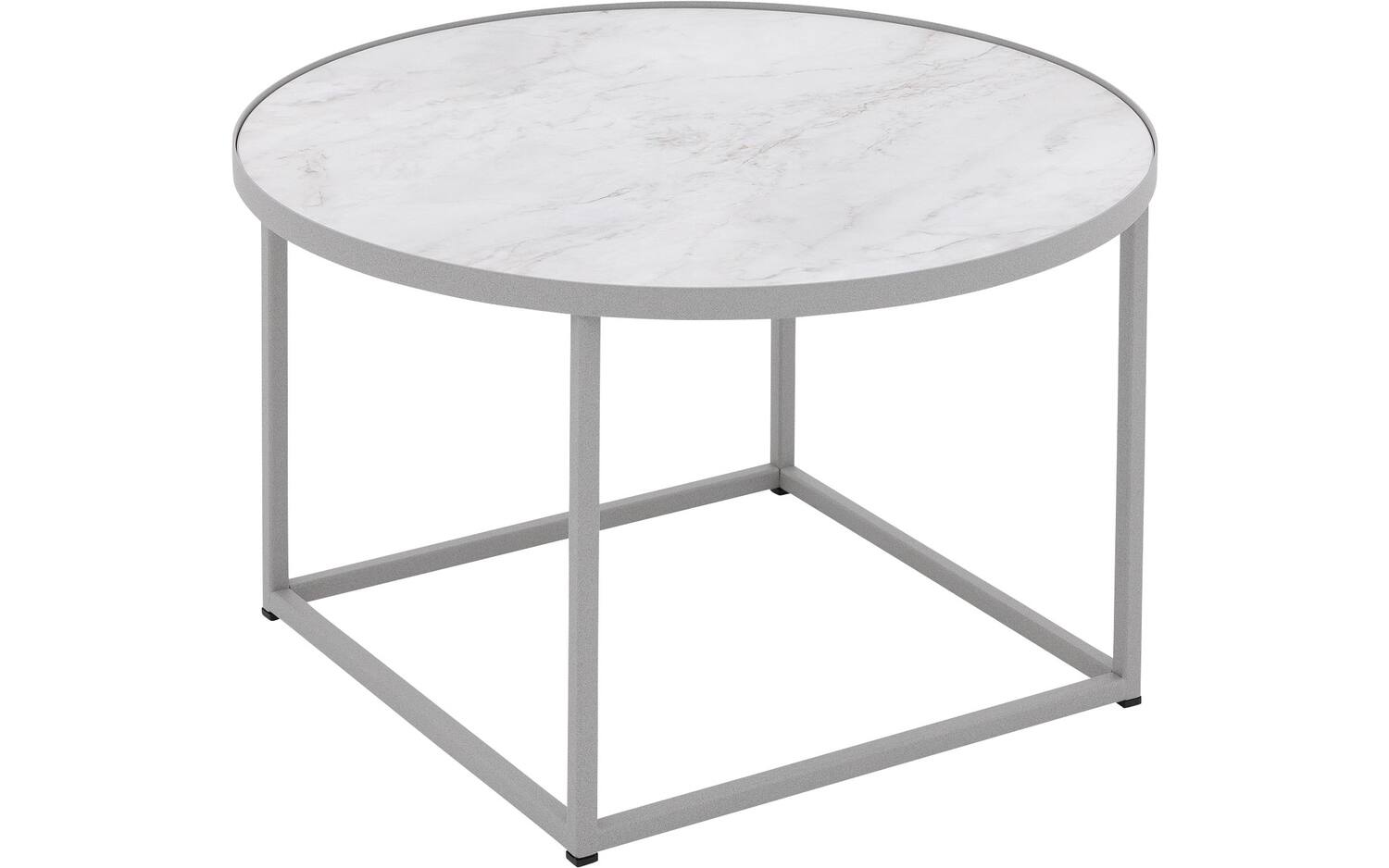 Goossens Salontafel Livia rond, hpl roze, modern design, 61 x 35 x 61 cm