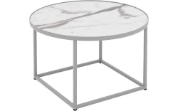 Goossens Salontafel Livia rond, hpl zwart, modern design, 61 x 35 x 61 cm