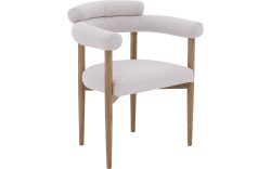 Goossens Excellent Stoel Splinter met Massief Houten Frame lichtgrijs stof met armleuning, elegant chic
