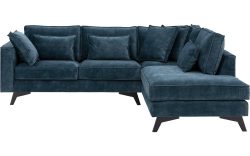Goossens Bank Chambre blauw, stof, 2-zits, elegant chic met ligelement rechts