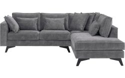 Goossens Bank Chambre grijs, stof, 2-zits, elegant chic met ligelement rechts