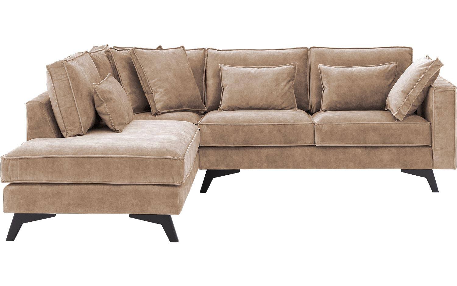 Goossens Bank Chambre bruin, stof, 2-zits, elegant chic met ligelement links