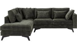 Goossens Bank Chambre groen, stof, 2-zits, elegant chic met ligelement links