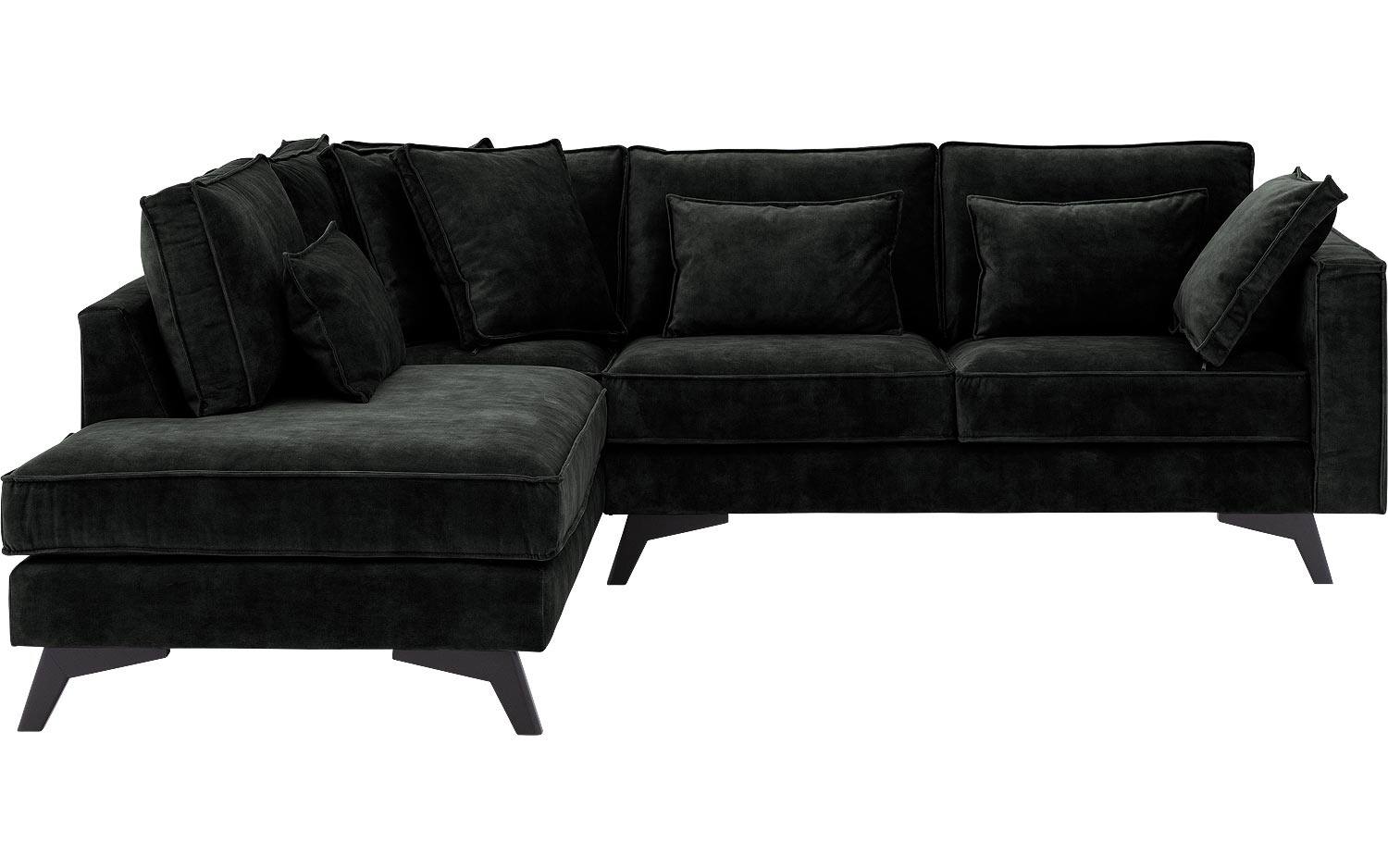 Goossens Bank Chambre zwart, stof, 2-zits, elegant chic met ligelement links
