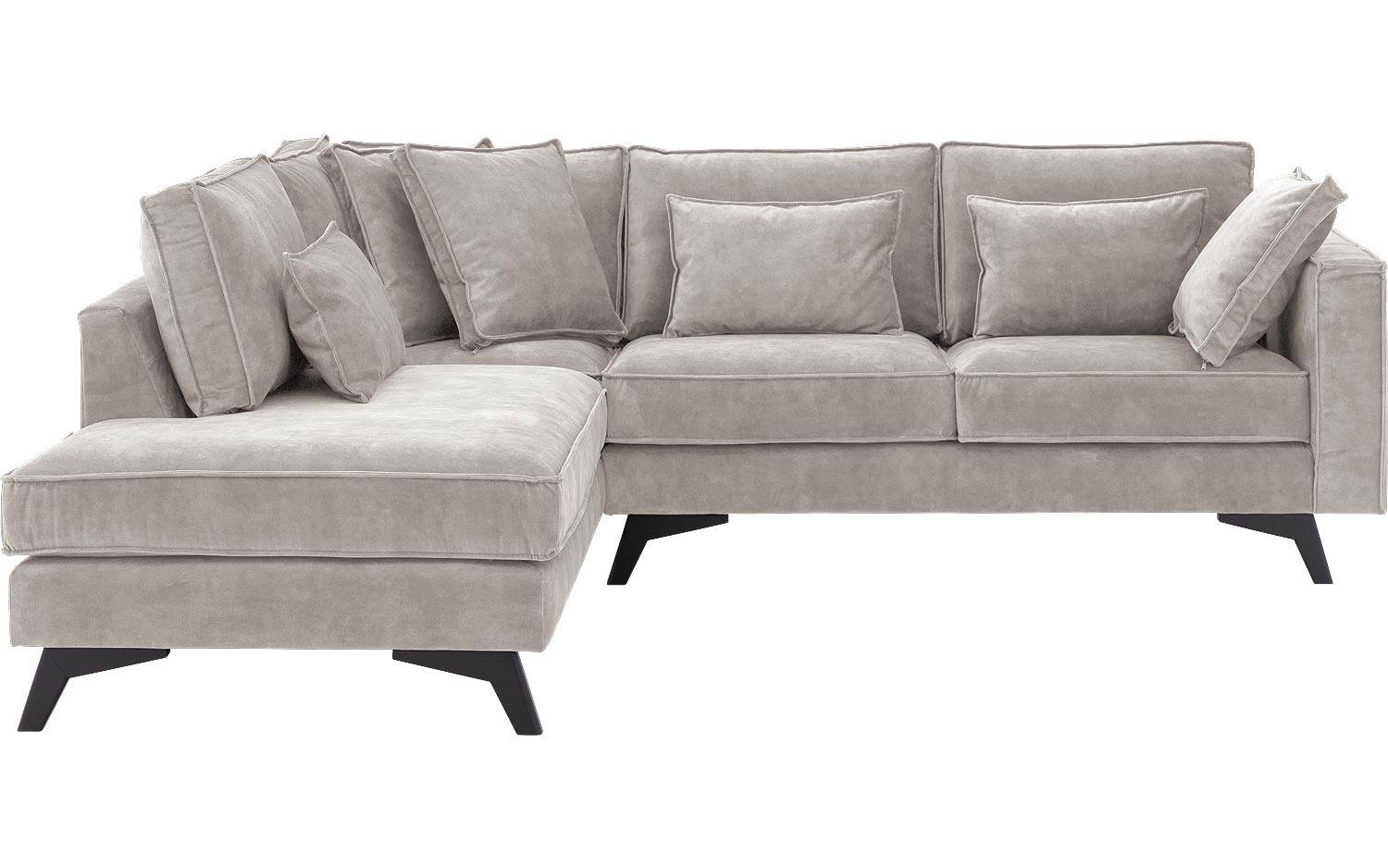 Goossens Bank Chambre grijs, stof, 2-zits, elegant chic met ligelement links