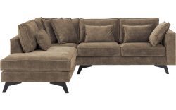 Goossens Bank Chambre bruin, stof, 2-zits, elegant chic met ligelement links