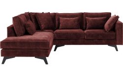 Goossens Bank Chambre rood, stof, 2-zits, elegant chic met ligelement links