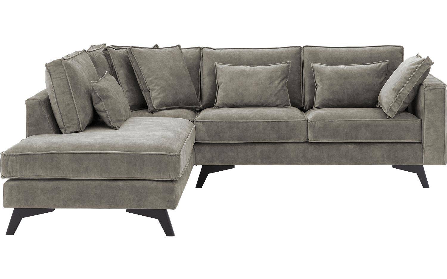 Goossens Bank Chambre grijs, stof, 2-zits, elegant chic met ligelement links