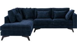 Goossens Bank Chambre blauw, stof, 2-zits, elegant chic met ligelement links