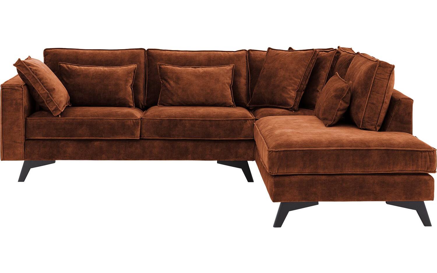 Goossens Bank Chambre bruin, stof, 2,5-zits, elegant chic met ligelement rechts