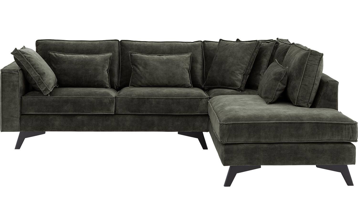 Goossens Bank Chambre groen, stof, 2,5-zits, elegant chic met ligelement rechts