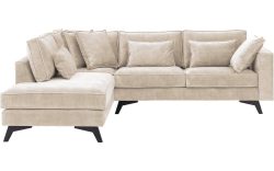 Goossens Bank Chambre beige, stof, 2,5-zits, elegant chic met ligelement links
