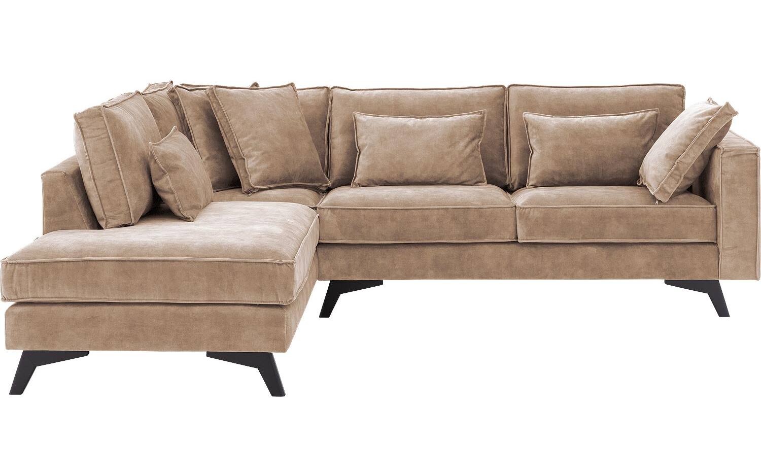 Goossens Bank Chambre bruin, stof, 2,5-zits, elegant chic met ligelement links