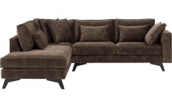 Goossens Bank Chambre bruin, stof, 2,5-zits, elegant chic met ligelement links