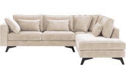 Goossens Bank Chambre beige, stof, 3-zits, elegant chic met ligelement rechts