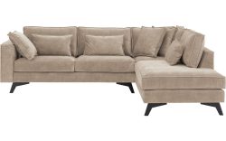 Goossens Bank Chambre beige, stof, 3-zits, elegant chic met ligelement rechts