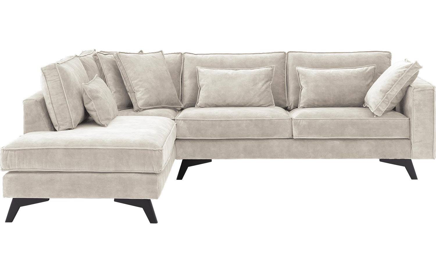 Goossens Bank Chambre bruin, stof, 3-zits, elegant chic met ligelement links