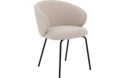 Goossens Stoel Noomi beige stof met armleuning,